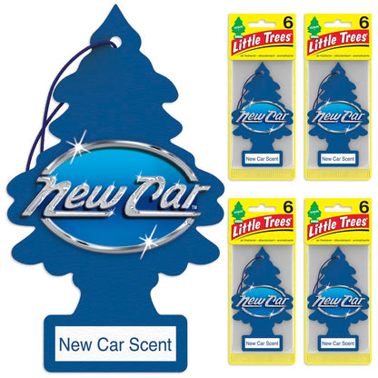 LITTLE TREES Air Fresheners Car Air Freshener. Hanging Tree Provides Long Lasting Scent for Auto or Home. New Car Scent, 24 Air Fresheners