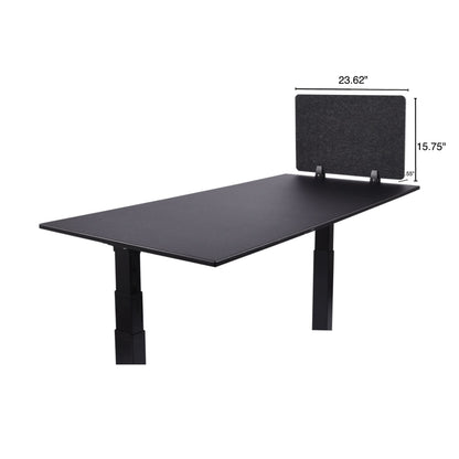 Stand Up Desk Store ReFocus Raw Clamp-On Acoustic Desk Divider Mounted Privacy Panel to Reduce Noise and Visual Distractions (Anthracite Gray, 23.6" x 16")