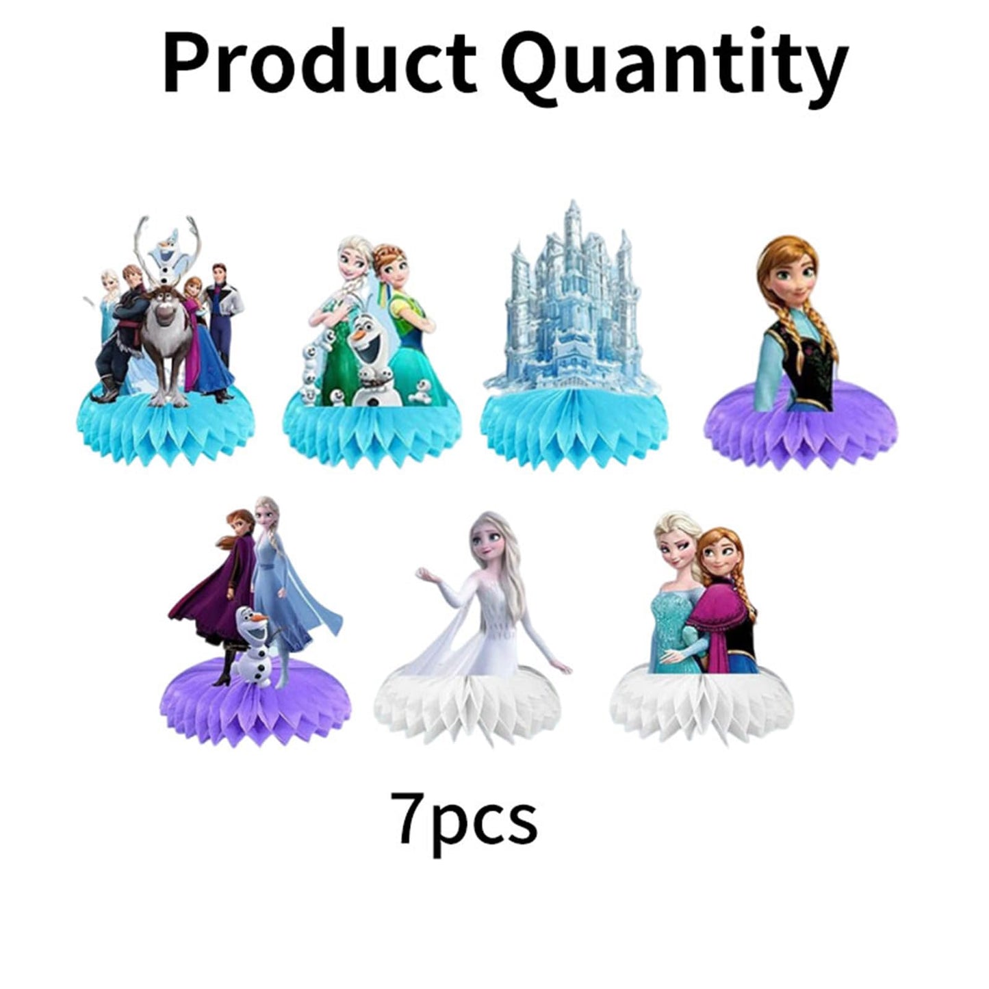 7 Pcs Cute Party Supplies, Cartoon Birthday Party Decorations, Blue Honeycomb Centerpieces for Table, Perfect for Birthday Parties, Themed Parties, Holiday Celebrations