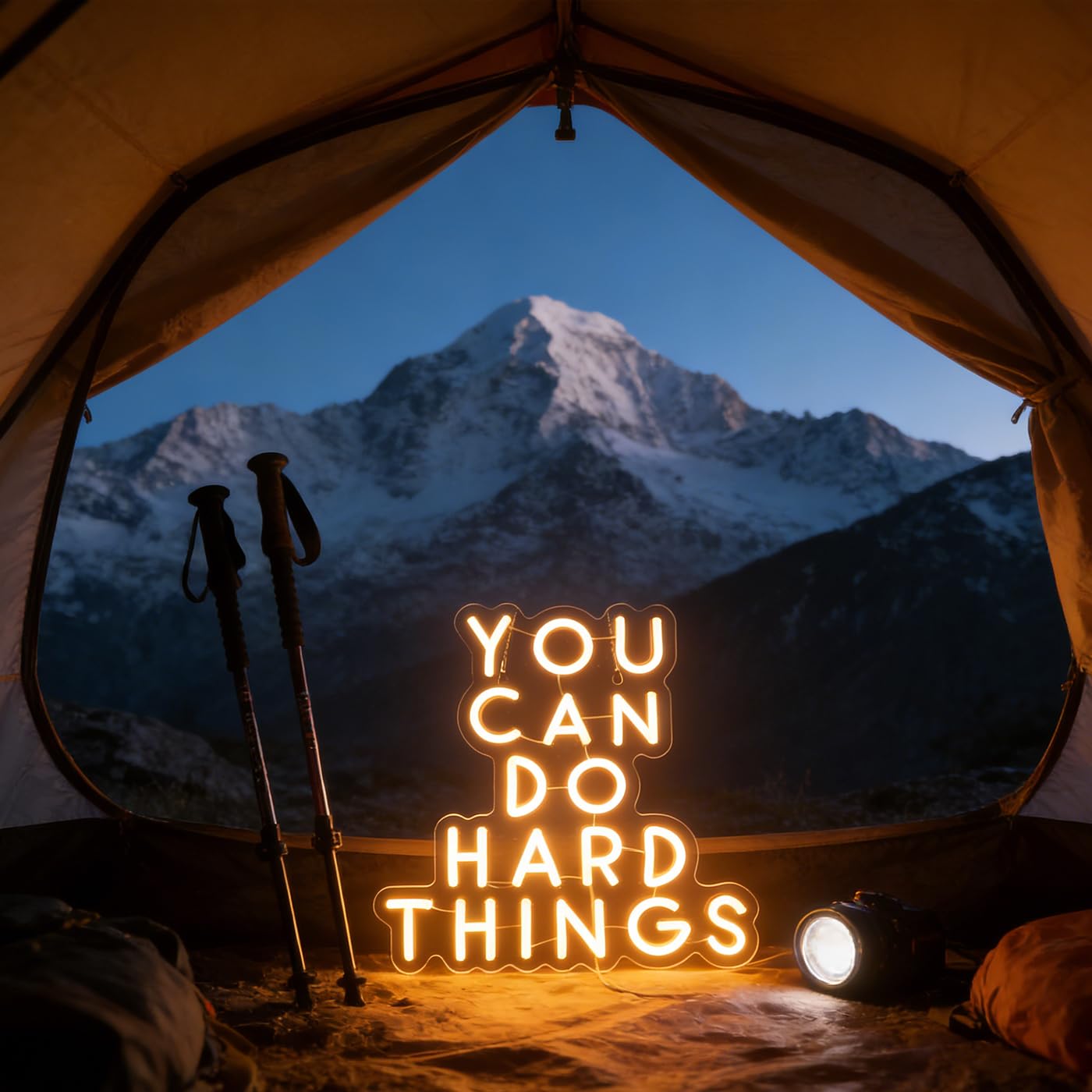 You Can Do Hard Things Wall Hanging Neon Sign, Positive Quotes Decorative Neon Lights for Classroom Wall Decor, Kids Room Wall Hanging Banners, Playroom Wall Decor Neon Light Sign(warm white)