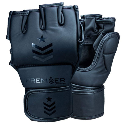 Revgear Premier MMA Grappling Gloves | Multi-Purpose, MMA, Kickboxing, Martial Arts and Boxing | Comfortable and Durable (Black/Black, Large)
