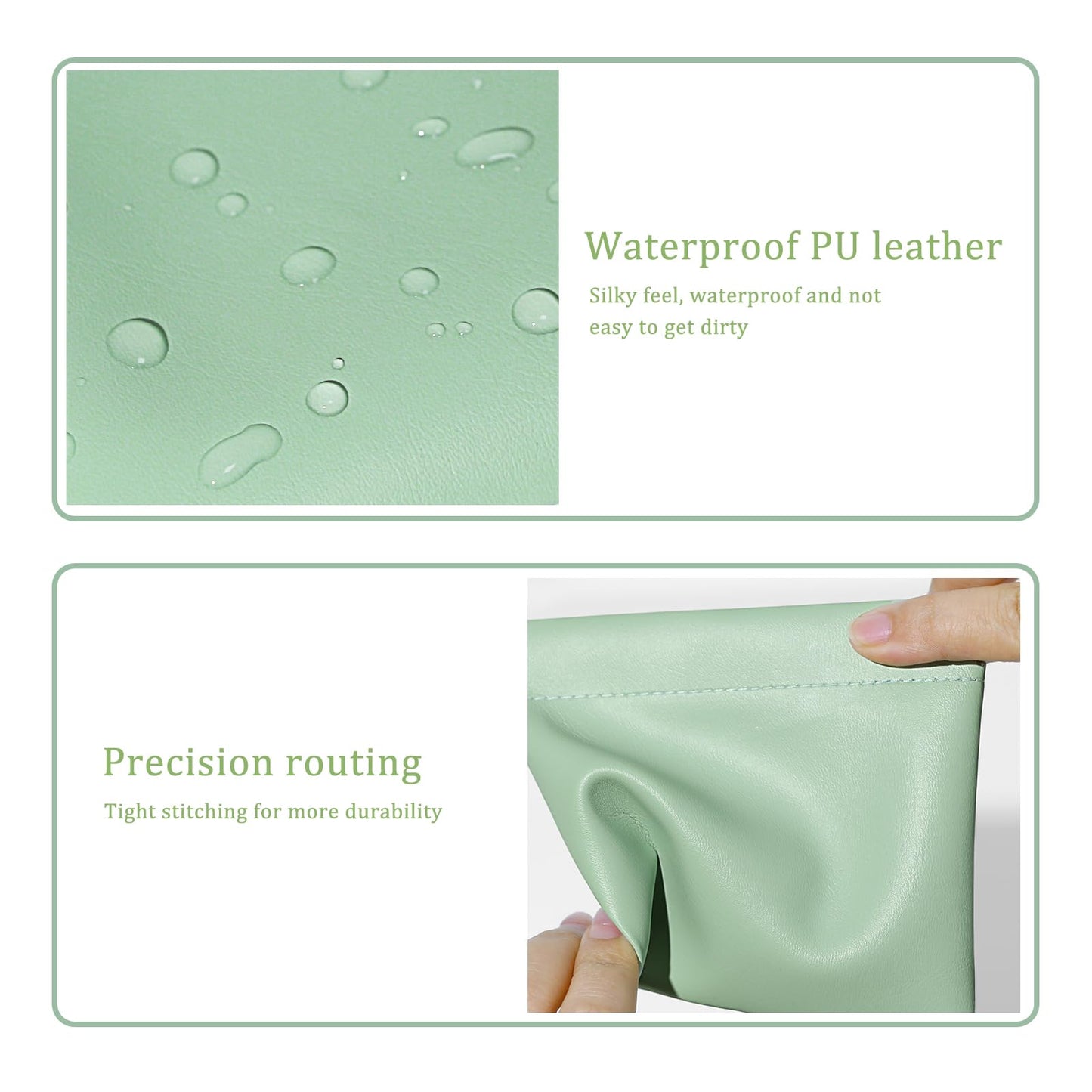 Ruetail Leather Pocket Cosmetic Bag for Purse,4Pcs Waterproof Portable No Zipper Self-closing Cosmetic Bags for Coin Purse Lipstick Cosmetic Accessories Organizer, Travel Kit Storage
