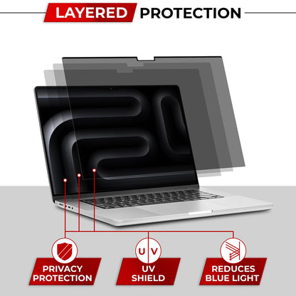 SightPro Magnetic Privacy Screen for MacBook Pro 14 Inch (2021-2024, M1, M2, M3, M4, Pro, Max) Removable Laptop Privacy Filter Shield and Protector