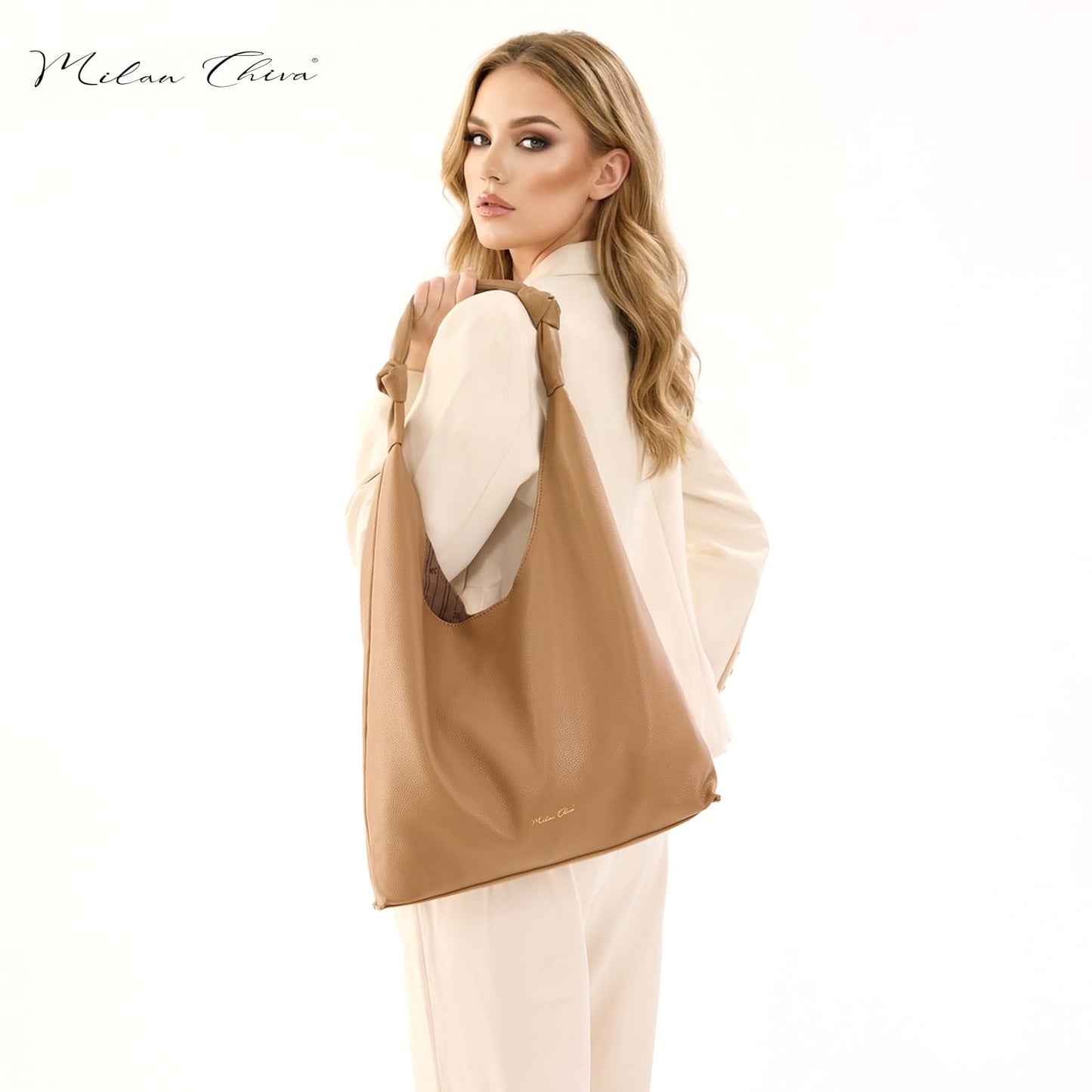Milan Chiva Hobo Bag for Women, Shoulder Tote Purse, Casual Top Handle Handbag MC-644KH