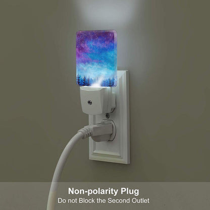 FSHVQKD Starry Sky Forest Night Light,Plug Into Wall Decor for Stairway,Hallway,Kitchen,Dusk to Dawn Sensor Nightlights for Boys/Girls/Women/Men Room Gifts