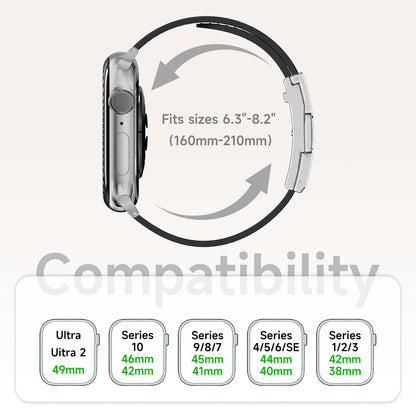 Slim Leather Band for Women Compatible with Apple Watch 40mm 44mm 41mm 45mm 42mm 46mm 49mm 38mm,Thin Genuine Leather Replacement Strap for iWatch Series SE/11/10/9/8/7/6/5/4/3/2/1/Ultra