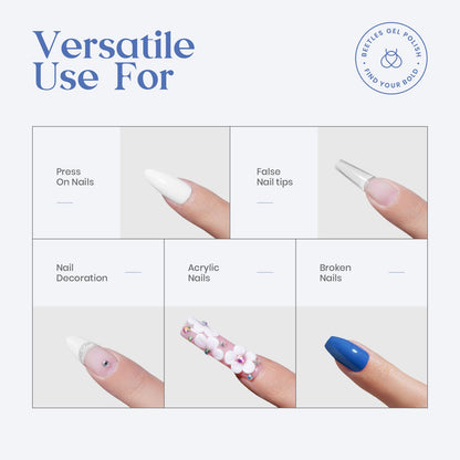 Beetles Press on Nails Kit 720Pcs 24 Colors, Press on Nails Short Almond Glossy Matte Glitter With Nail Glue & Nail Tabs Stickers, Natural Fit Lightweight Fake Nails Kit Art For Women Girls