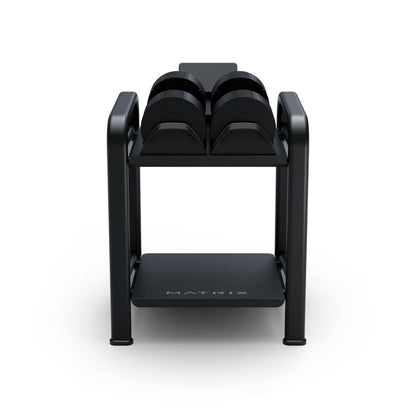 Matrix Fitness Dumbbell Storage Rack | Organized Gym Equipment with Easy Dumbbell Access and Accessory Storage | Integrated Device Holder for Added Functionality
