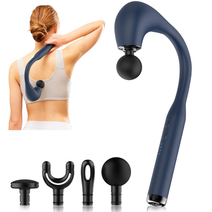 Massage Gun Deep Tissue with Extended Handle Revolutionary U-Shaped Back Massager,Body Massager for Neck,Shoulder,Leg(Dark Blue)