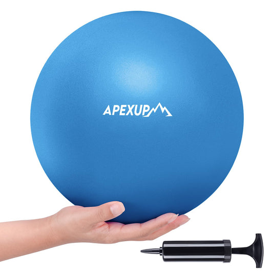 APEXUP 9 Inch Pilates Ball Small Exercise Ball for Yoga, Fitness, Balance, Core Workout, Physical Therapy (XXS (9") 23cm, Blue)