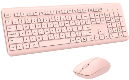Wireless Keyboard and Mouse Combo, Full Size Silent Ergonomic Keyboard and Mouse, Long Battery Life, Optical Mouse, 2.4G Lag-Free Cordless Mice Keyboard for Computer, Mac, Laptop, PC, Windows