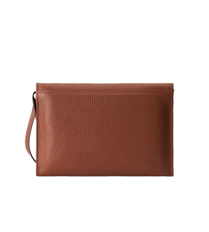 DANEAULT The Vicky Pebbled Crossbody Clutch – Fun & Flirty Italian Pebbled Leather Bag – RFID Protection – Lightweight, Compact & Versatile – Women's Crossbody Handbag - Chestnut