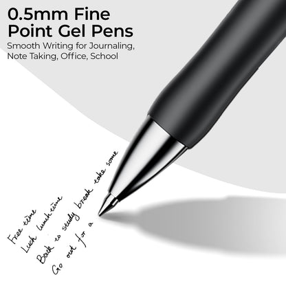 M&G 30 Pcs Gel Pens, 0.5mm Fine Point Gel Ink Pen, High Capacity Retractable Rollerball Pens, Gel Ink Pen with Soft Grip for Smooth Writing Office School (21 Black+6 Blue+3 Red)