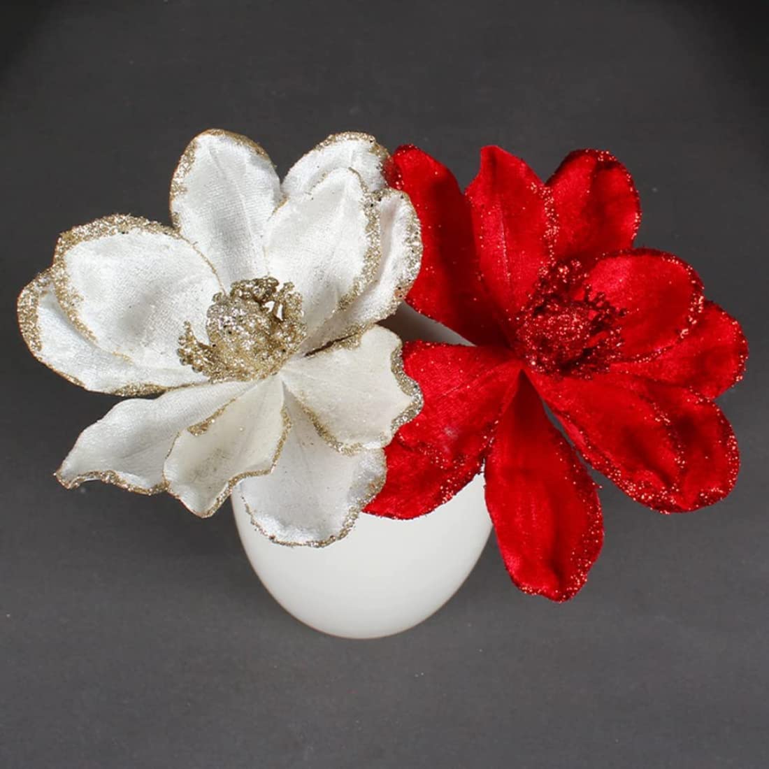 JAIJY 12 Pcs Christmas Tree 10.6 Inches Fake Flower Artificial Flowers Xmas New Year Floral DIY Wedding Party Bouquets Decor