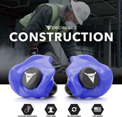 Decibullz Moldable Earplugs for Hunting & Shooting - Custom Fit, 31dB NRR, Comfortable Hearing Protection