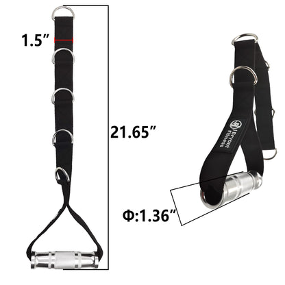 J Bryant Fitness Metal Gym Handles Multi D-Ring Handle Heavy Duty Aluminum Alloy Handle Grips Durable Workout Handles for Pulley LAT Pull Down System