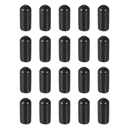 DMiotech 20 Pack 1/4"(6mm) ID Black Screw Thread Protectors Rubber End Caps Bolt Covers for Screw Bolt Furniture Pipe