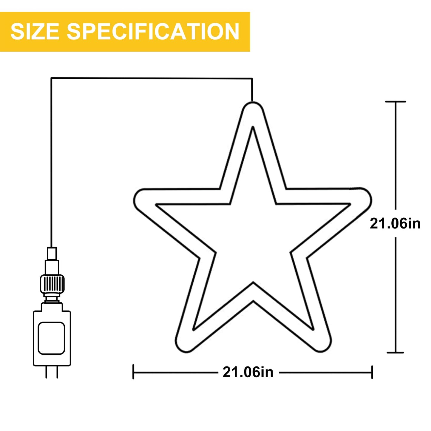DBFAIRY 19.68" Star Outdoor Christmas Lights, 40 LEDs Christmas Light Up Star with Timer, Hanging Big Star Window Lights Mains Powered for Xmas New Year Holiday Wedding Party Decor, Warm White