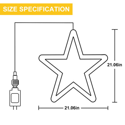 DBFAIRY 19.68" Star Outdoor Christmas Lights, 40 LEDs Christmas Light Up Star with Timer, Hanging Big Star Window Lights Mains Powered for Xmas New Year Holiday Wedding Party Decor, Warm White