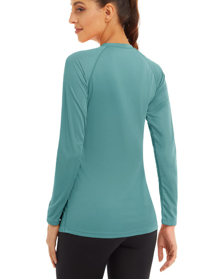 MAGCOMSEN Long Sleeve T Shirts Women UV Shirts for Women Running Shirts Women Fishing Shirts Womens Hiking Shirts Workout Shirts for Women Summer Shirts Grey Green