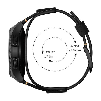 Balerion 20mm Cuff Leather Watch band,Compatible with Samsung Galaxy Watch Ultra/7/6/5/4,Watch3 41mm/watch 42mm,Garmin Vivoactive 6 and other standard 20mm band width watch,Black