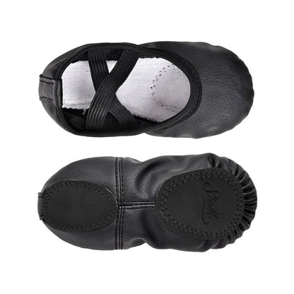 Stelle Ballet Shoes for Girls Toddler Ballet Slippers Soft Leather Boys Dance Shoes for Toddler/Little Kid/Big Kid(Black, 6MT)