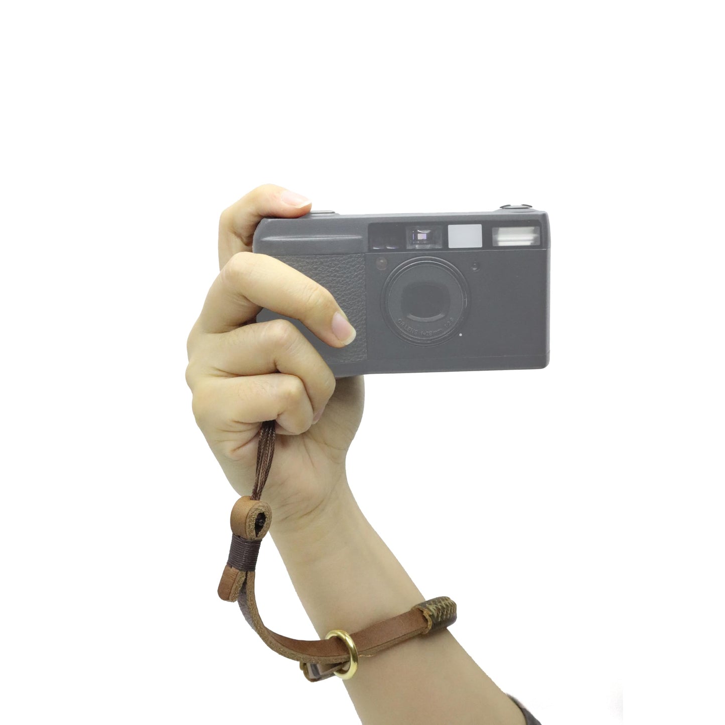 SNLxStudioz Leather Camera Wrist Strap - Handmade Top-Grain Hand Strap for Ricoh GR III/IIIx, Fuji X100VI/V, Sony RX100 VII - Thin Vintage Film Camera Cuff for Street Photography