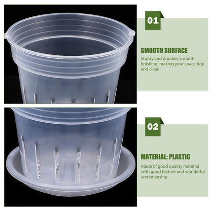 Happyyami 2 Sets Phalaenopsis Hard Planting Cup Large Orchid Pot Orchid Pot 8 inches Hanging pots houseplant pots Clear vases Indoor Plants Creative Plastic Flowerpots Gardening Plant Pot