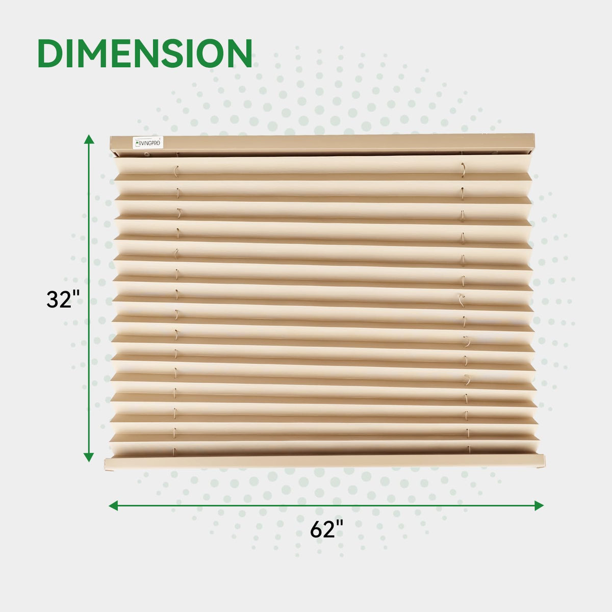 RVINGPRO RV Blinds for Camper Windows, Polyester, 62in W x 32in L, Cappuccino