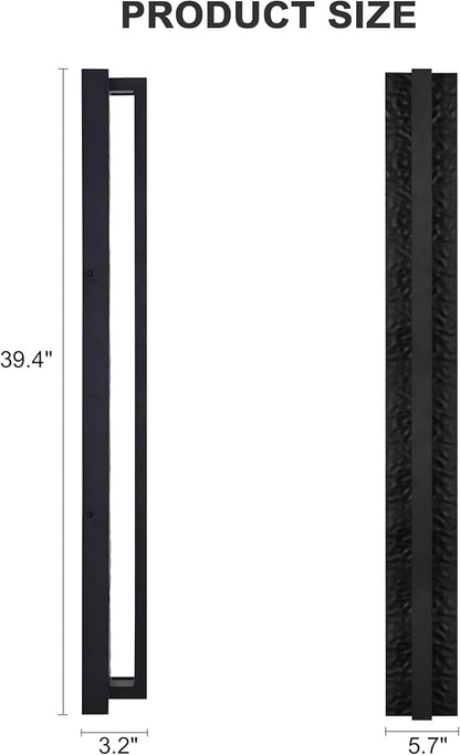 LamQee 39.4" Long Outdoor Modern LED Wall Light 3000K 2000LM, Hammered Wrought Iron and Aluminum, Linear Exterior Lighting Fixtures Wall Mount Waterproof Outside Sconce for House Porch Patio Garage