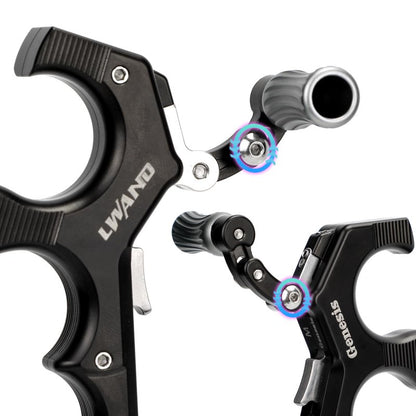 LWANO Thumb Bow Release - 3&4 Finger Adjustable Archery Compound Bow Release Aid, with Trigger Travel and Pressure Adjustable (Black)