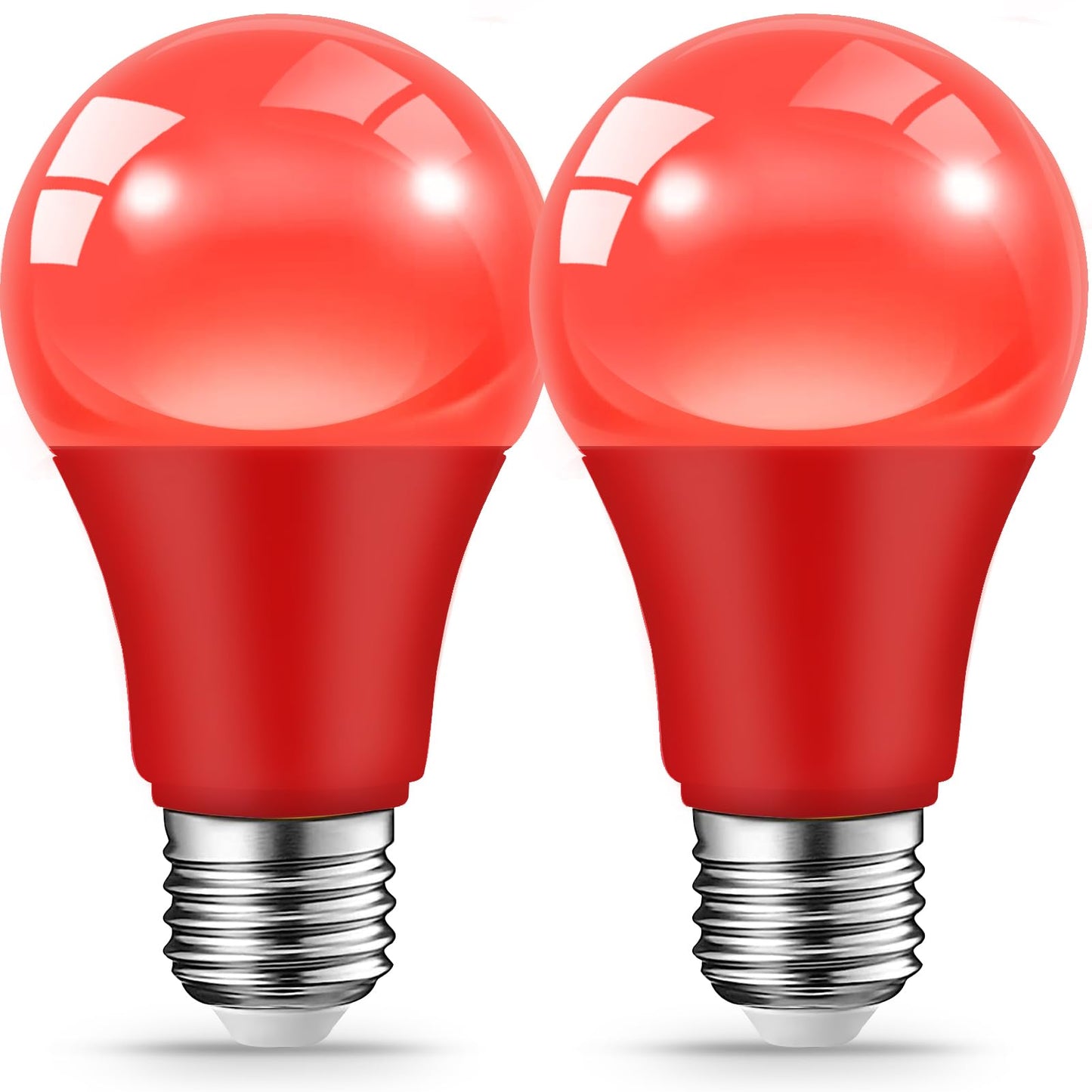 JAHEKS Red Light Bulb for Outdoor Porch, 9W(60W Equivalent) E26 Base LED Red Bulb for Christmas, Halloween,Wedding,Party,Bar,Holiday Lighting,Home Decor, 2-Pack