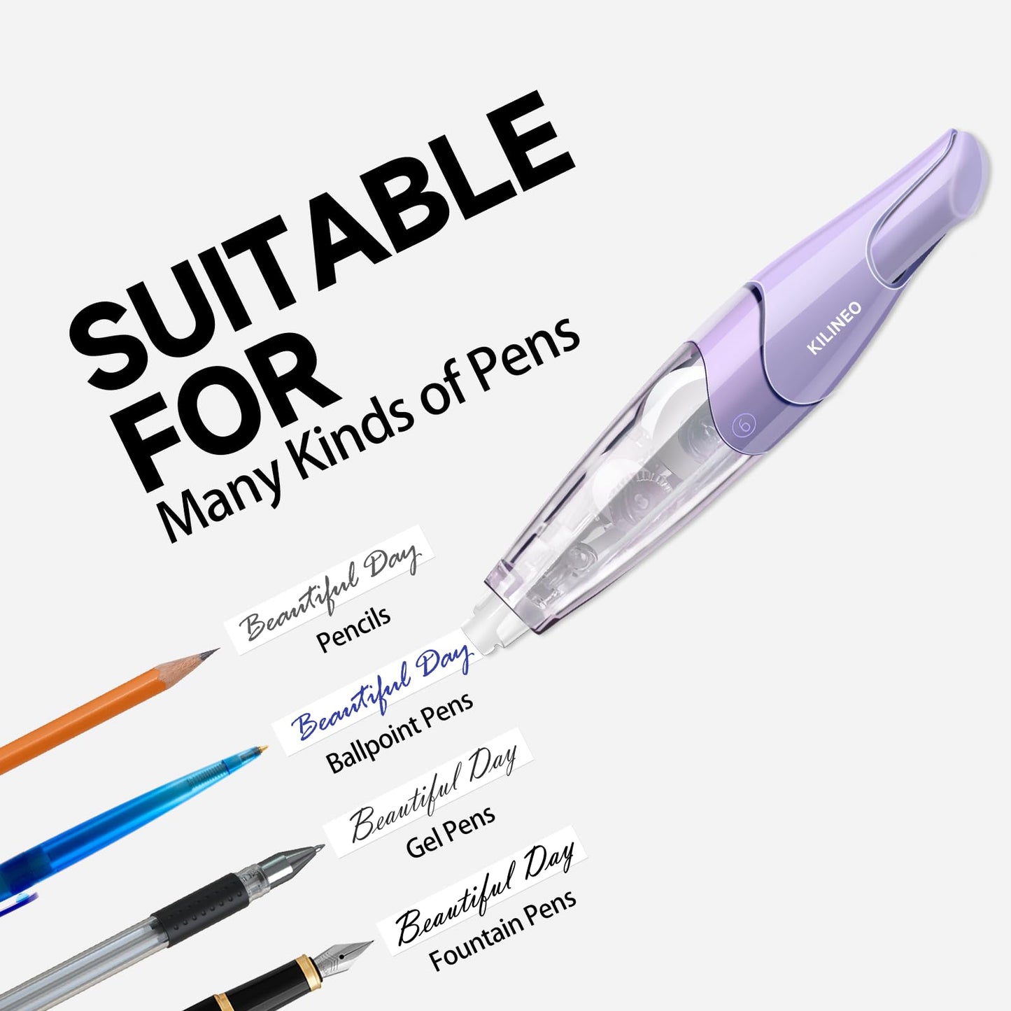 KILINEO Refillable Retractable White Correction Tape, Pen Shaped White Smooth Pull Out Japanese Aesthetic Cute Correction Tape for Office Supplies, 3 PCS (ZH-99)