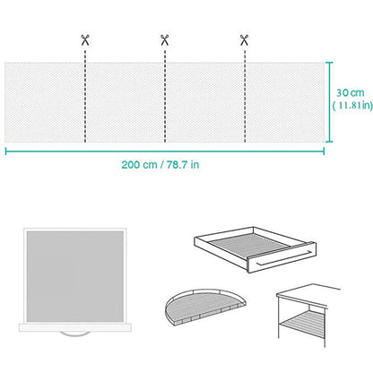 Shelf Liner Drawer Liner Non-Slip Mat Shelves Liners 12" X6.5’ Grid Pattern PVC Non-Adhesive Grip Liner Anti-Slip Mat for Kitchen Cabinets Wire Shelving Pantry Dresser Refrigerator (Blue)