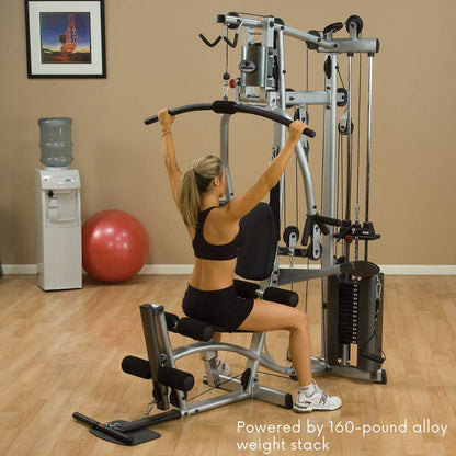 Body-Solid Powerline (P2LPX) Multi-Station Single Weight Stack Home Gym Machine, Arm & Leg Strength Training Functional Exercise Workout Station for Weight Lifting and Bodybuilding with Leg Press