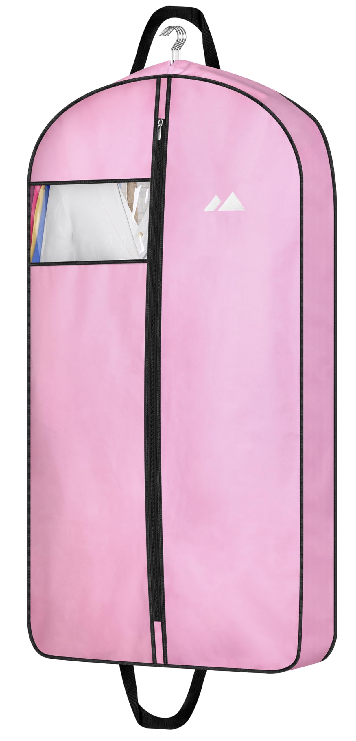 MISSLO 43" Pink Garment Bags for Travel for Women Waterproof Oxford Fabric Suit Bags for Closet Storage Dress Cover Hanging Clothes Bag