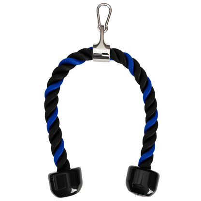 qibylift Tricep Rope Cable Attachments Cable Machine Accessories for Home Gym, 27 Inch Tricep Rope For Pulley System Attachment, LAT Pull Down, Weight Fitness With Pulldown Grips (Blue&Black)