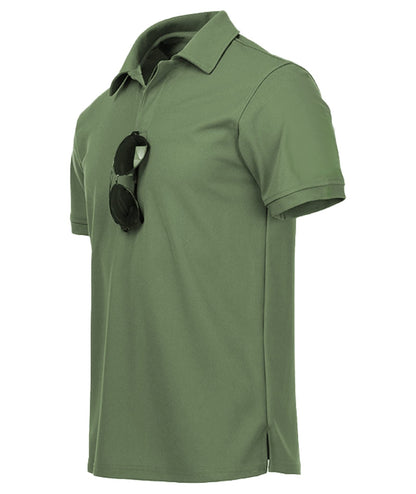 ZITY 3 Pack Mens Polo Shirt Short Sleeve Sports Performance Business Casual Golf Shirts for Men Collared Tactical T-Shirts Khaki Grey Green X-Large