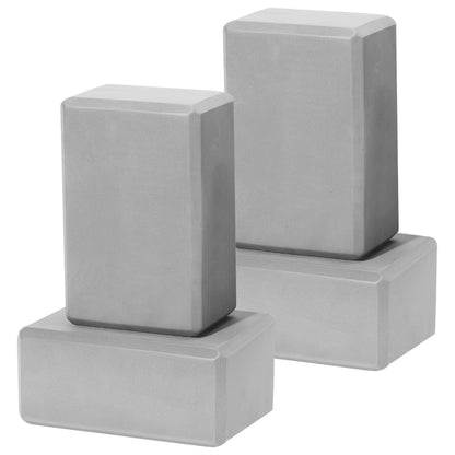 4 Pack Yoga Blocks - Premium EVA Foam Blocks for Pilates Workout, Stretching, Meditation - Yoga Brick for Flexibility, Balance, Spine Strength, Non-slip and Lightweight Exercise Blocks (Gray)