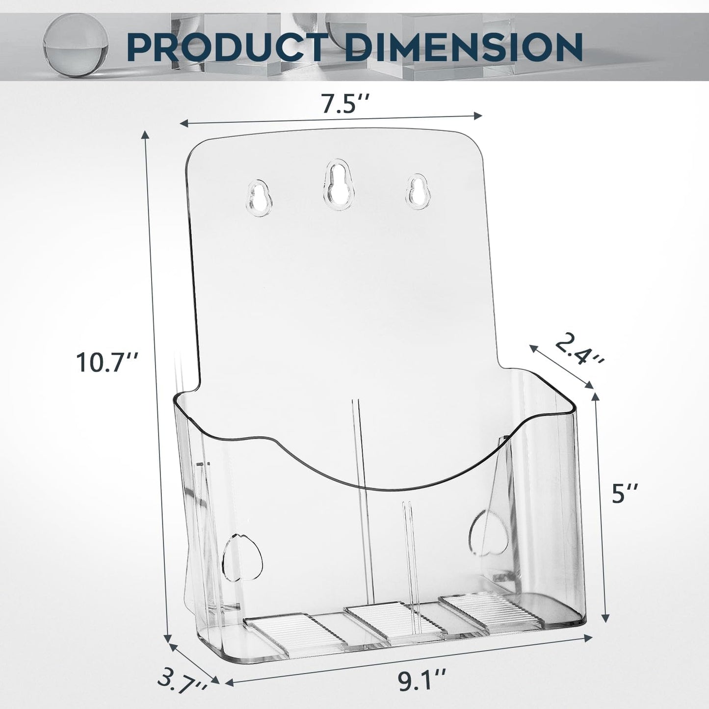 xydstay Acrylic Brochure Holder 8.5x11 Inches Slant Back Design, Clear Display Stand, Plastic Table Stand Sign Holder,Pamphlet Holder Flyer Holder, Acrylic Display Stand,for Office, Home, Store, 2 Pack