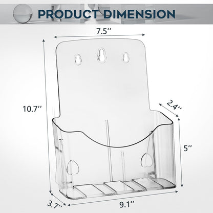 xydstay Acrylic Brochure Holder 8.5x11 Inches Slant Back Design, Clear Display Stand, Plastic Table Stand Sign Holder,Pamphlet Holder Flyer Holder, Acrylic Display Stand,for Office, Home, Store, 2 Pack
