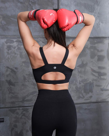 RUNNING GIRL High Impact Sports Bras for Women,Racerback Bra Workout Crop Tops for Women(WX2667 Black,M)