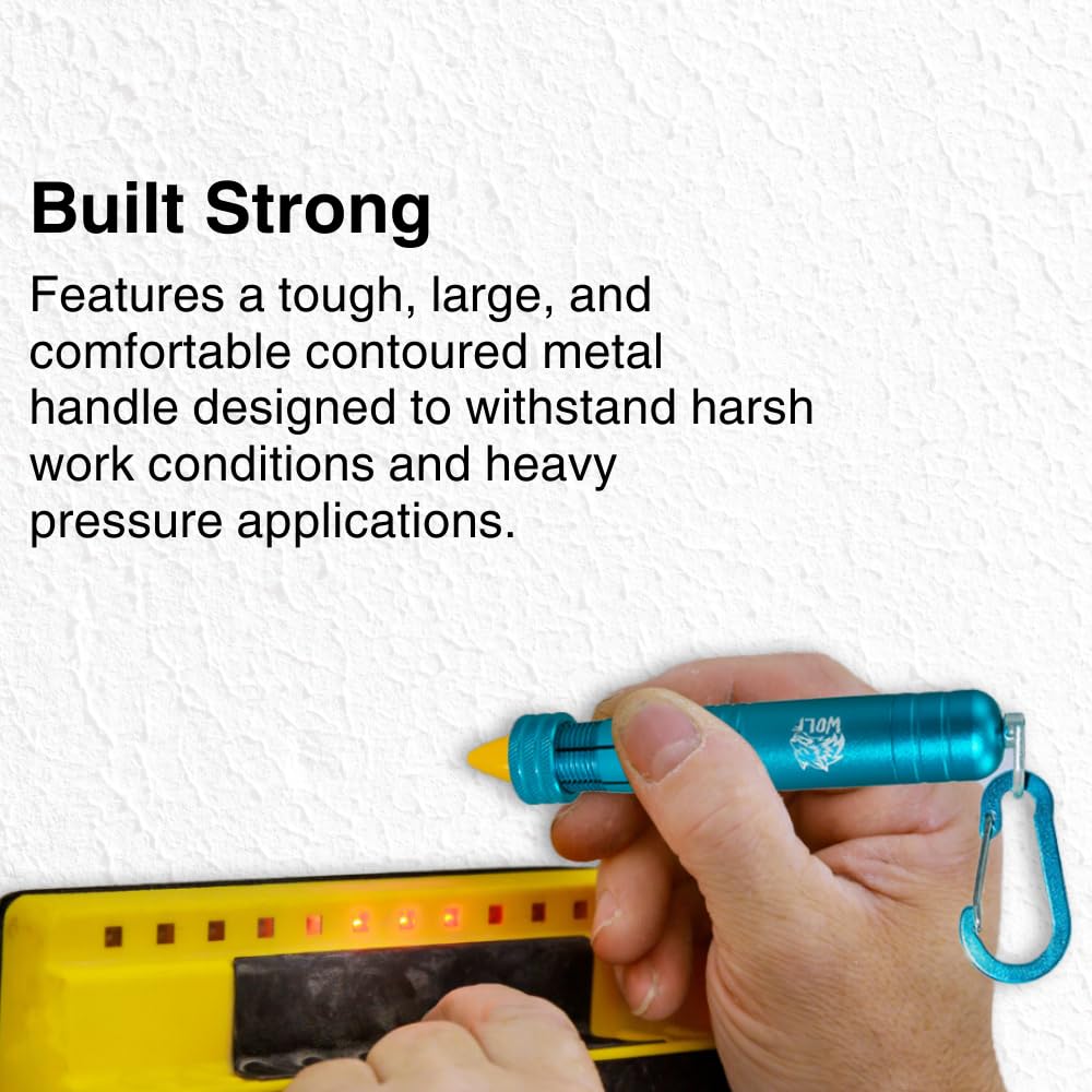 WOLF Metal Lumber Keel Crayon Holder | ½’’ Round or Hexagonal | Kio | Ambidextrous & Contoured Grip Handle | Construction Carpenter