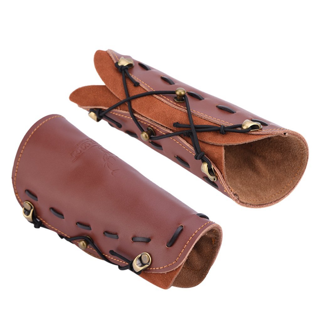 Dilwe Arm Guard, Archery Leather Arm Guard Strap Armband for Bow
