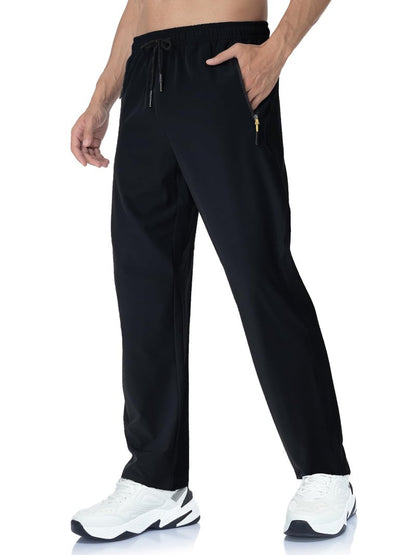 Rapoo Mens Sweatpants Joggers Athletic Workout Sweat Track Hiking Pants for Men Expandable Waist Jogging Pant with Pockets Black L