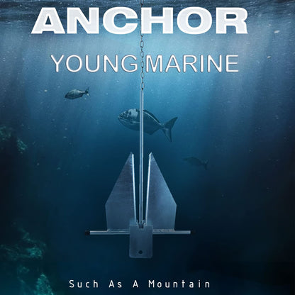 Young Marine Portable Galvanized Fluke Style Anchor Kit Includes Galvanized Fluke Anchor, Rope, Shackles, Chain 8LB 10LB (10 LB)