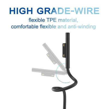 Surface to USB C Charging Cable (Female USB-C, 20 cm), Compatible with Microsoft Surface Pro 7/6/5/4/3 Go3/2/1 Laptop4/3/2/1, Requires 45W 15V/3A USB-C Charger