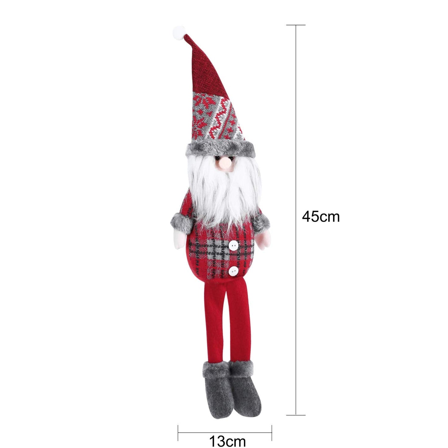 SIQITECHNO Christmas Decorations Long-Legged Santa Claus Elk Mouse Snowmen Sitting Hanging Plush Figurine Doll Ornaments for Home Window Table Fireplace Shelf Sitter Christmas Party Decoration Gifts