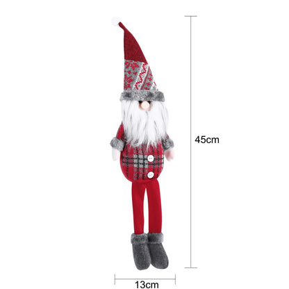 SIQITECHNO Christmas Decorations Long-Legged Santa Claus Elk Mouse Snowmen Sitting Hanging Plush Figurine Doll Ornaments for Home Window Table Fireplace Shelf Sitter Christmas Party Decoration Gifts