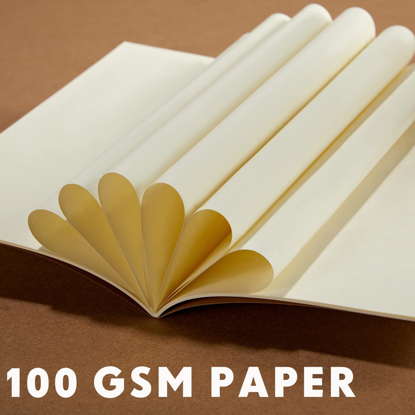 Mimorou 100 Pcs Journals Notebooks Bulk - Kraft Softcover A5 Small Notebooks 5.5 Inch x 8.3 Inch Notepads with 60 Page 30 Sheet for Writing Sketch Travel Office Supplies(Brown,Unlined)